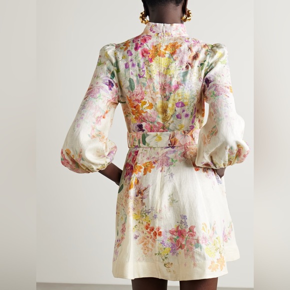 NWT Zimmermann Natura Buttoned Mini Dress in Kaleidoscope Garden 1 - Picture 2 of 15